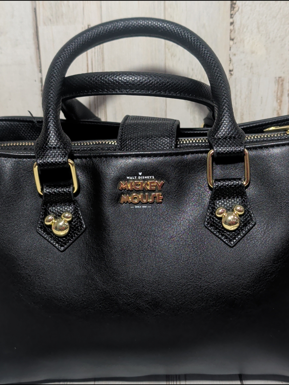 Bioworld Disney Mickey Mouse Black Medium Purse Shoulder Bag Handbag Polyester - Picture 5 of 15